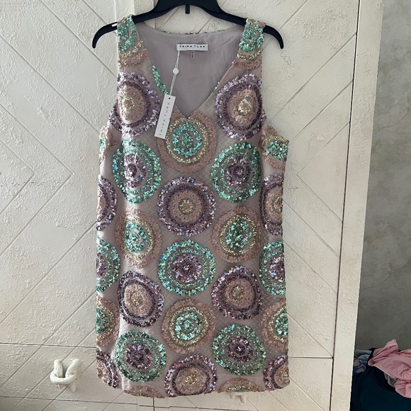 NWT Designer Tunic Trina Turk Women's Sequin Dress SIZE 12 - Picture 2 of 3